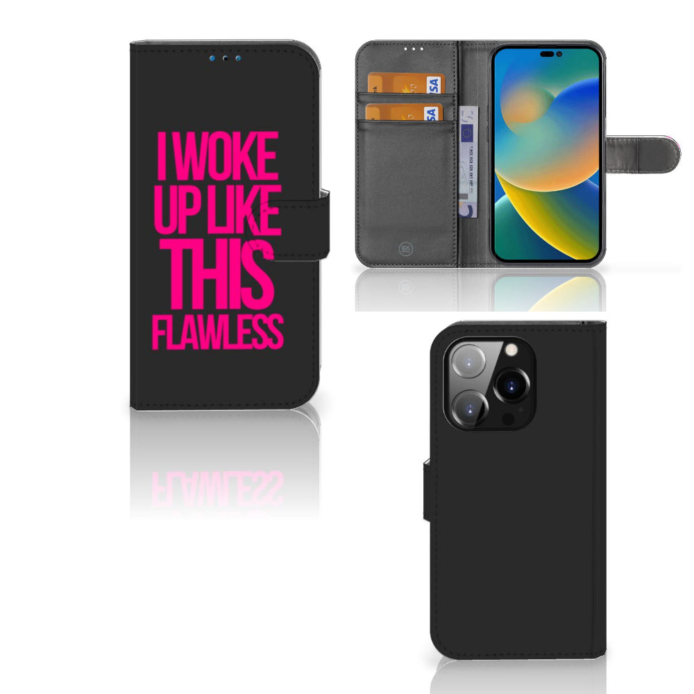 iPhone 14 Pro Hoesje met naam Woke Up - Origineel Cadeau Zelf Maken