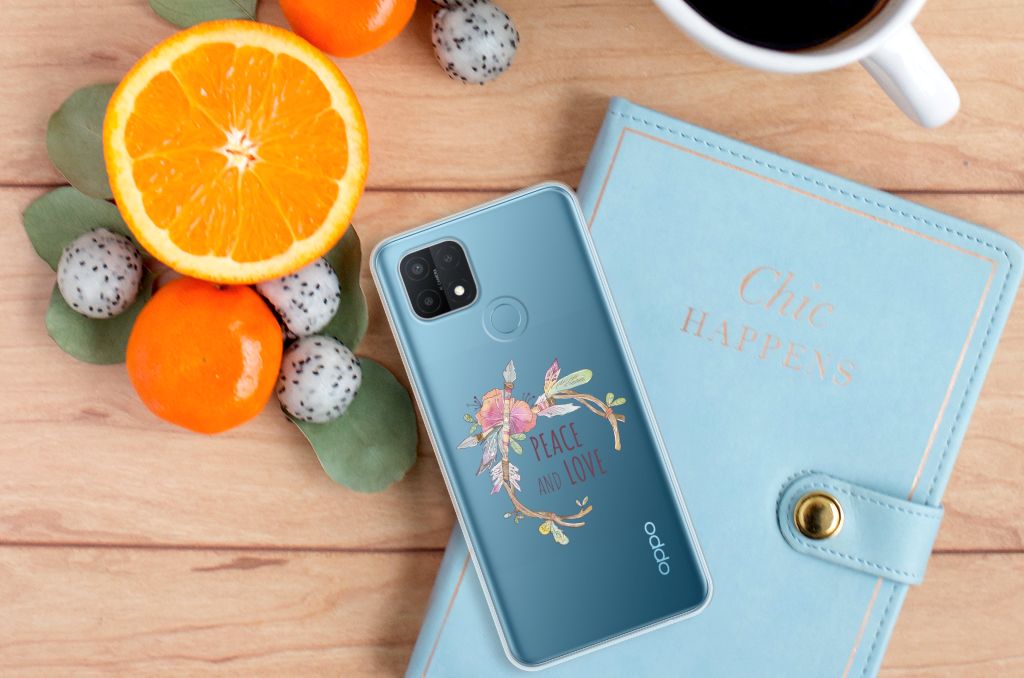 OPPO A15 Telefoonhoesje met Naam Boho Text B2C Telecom