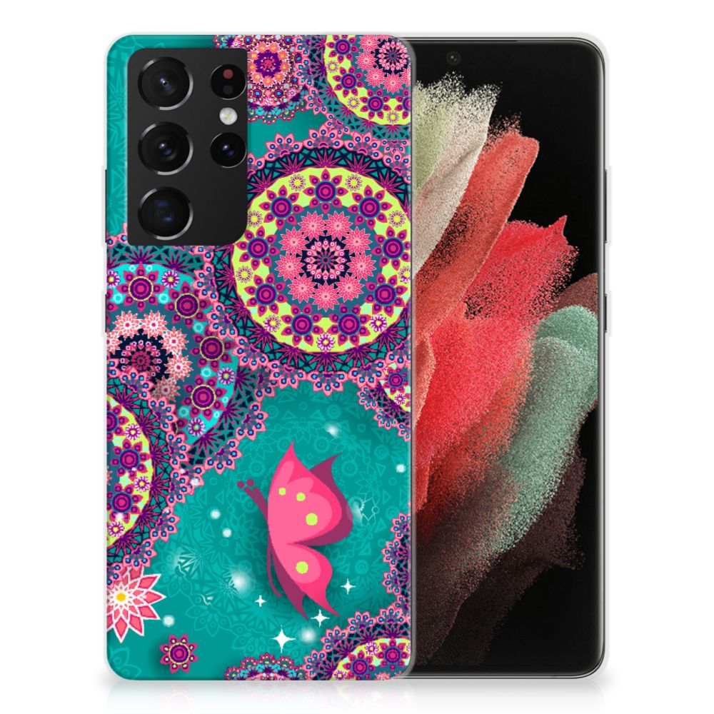 Samsung Galaxy S21 Ultra Hoesje maken Cirkels en Vlinders B2C Telecom