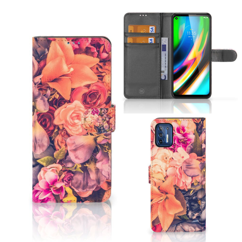 Motorola Moto G9 Plus Hoesje Bosje Bloemen