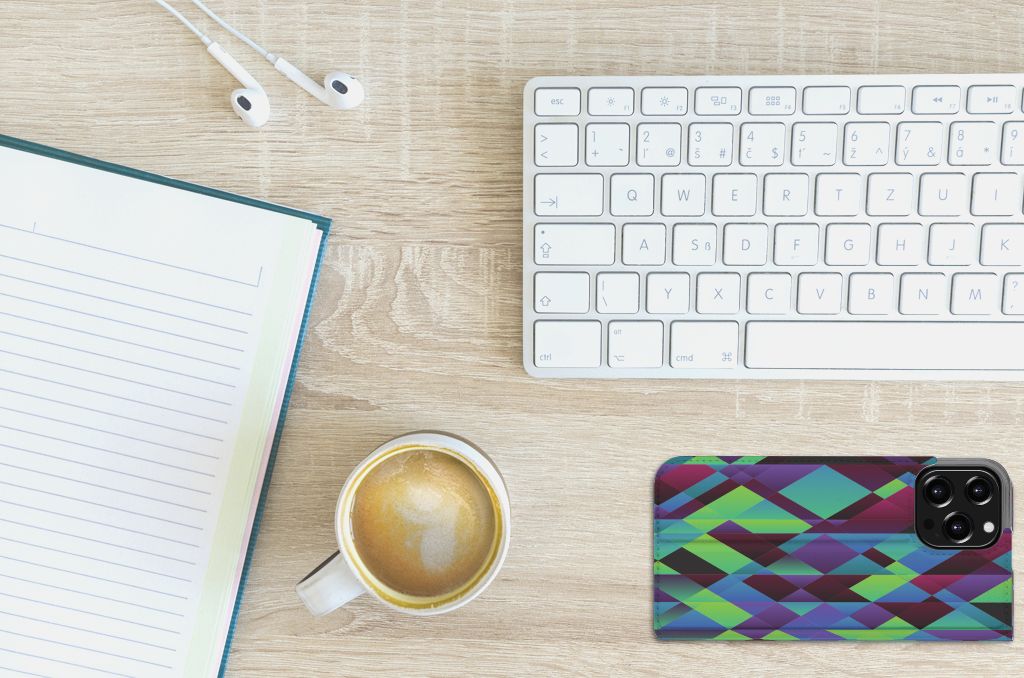 iPhone 13 Pro Max Stand Case Abstract Green Blue - B2C Telecom
