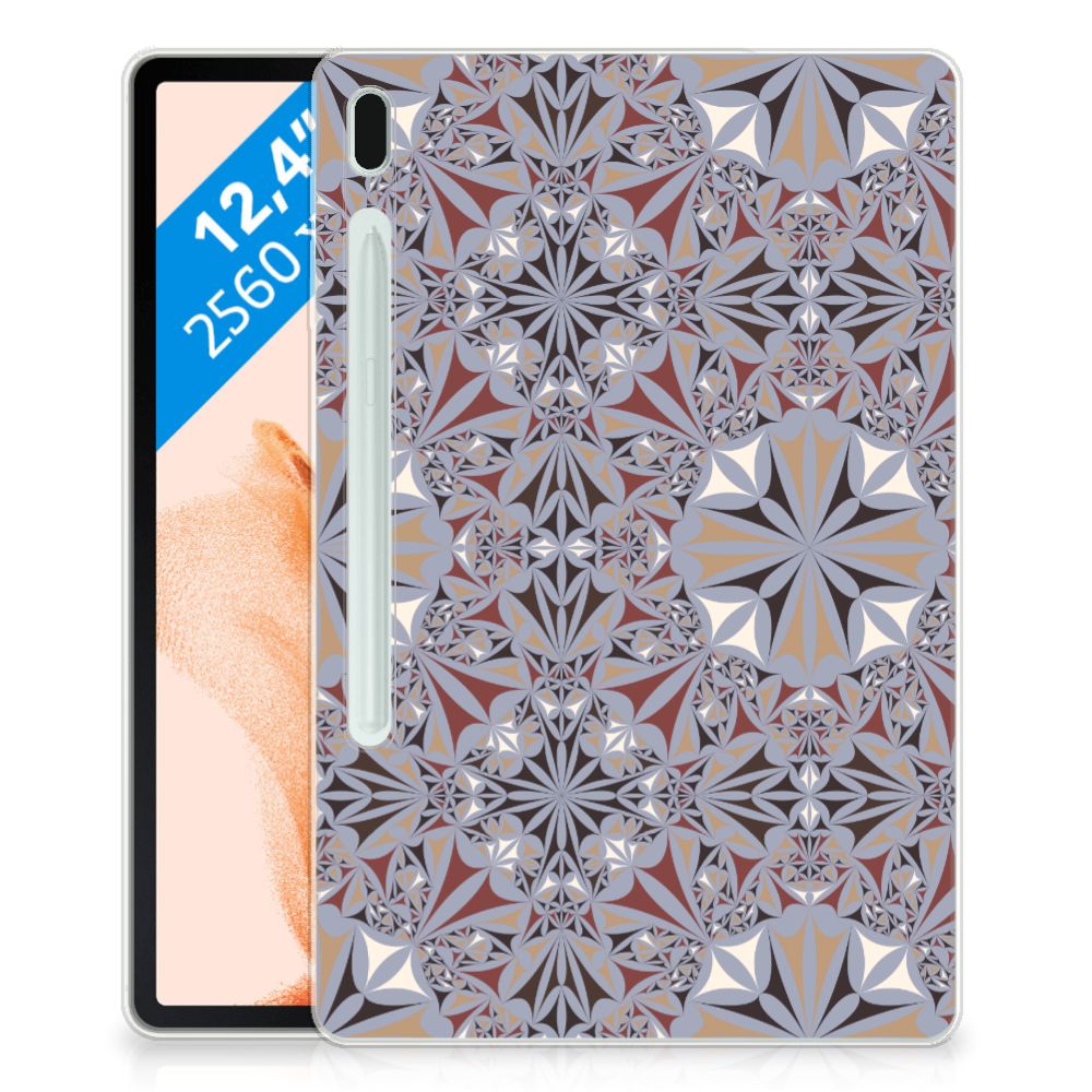 Samsung Galaxy Tab S7FE Tablet Back Cover Flower Tiles - B2C Telecom