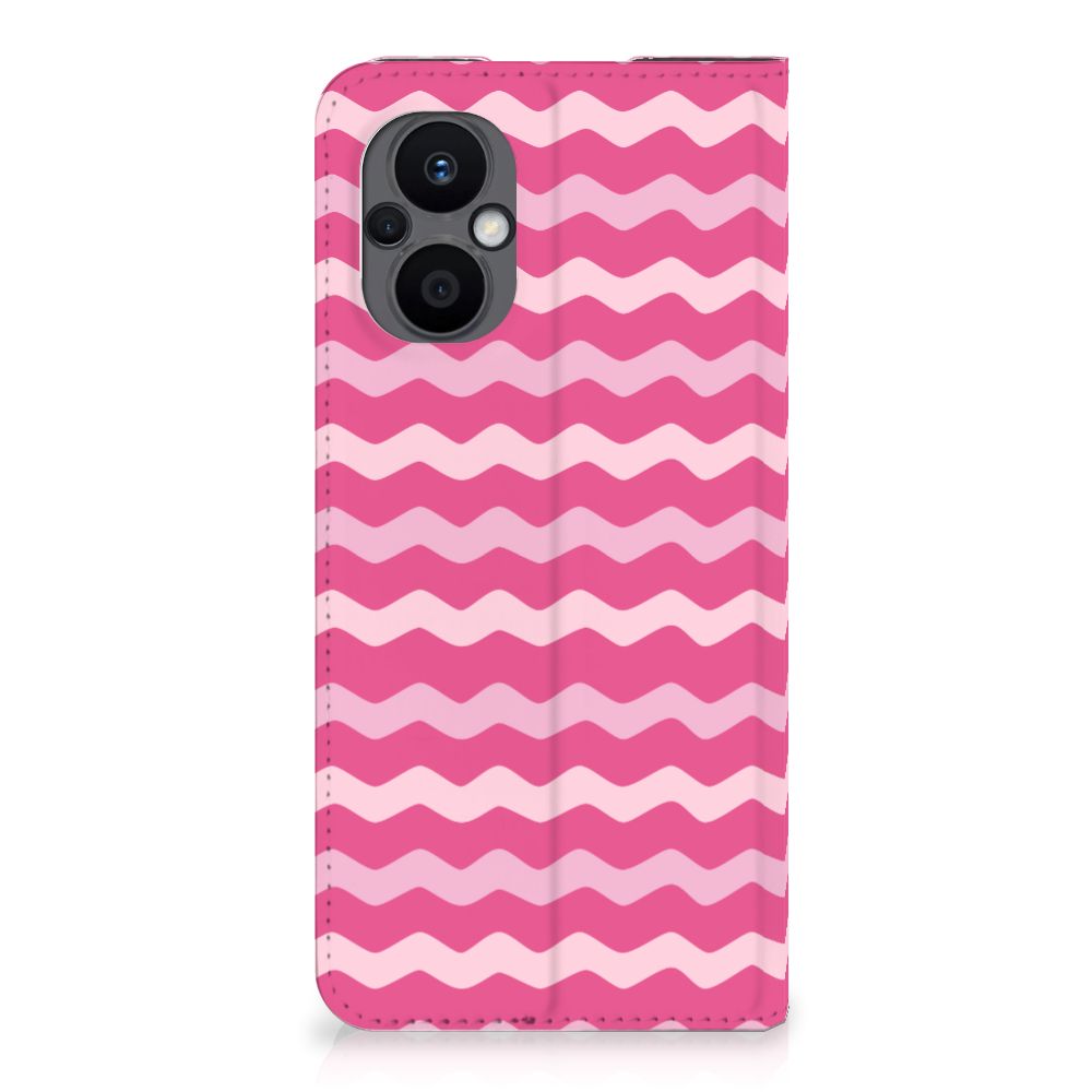 OPPO Reno8 Lite Hoesje met Magneet Waves Pink - B2C Telecom
