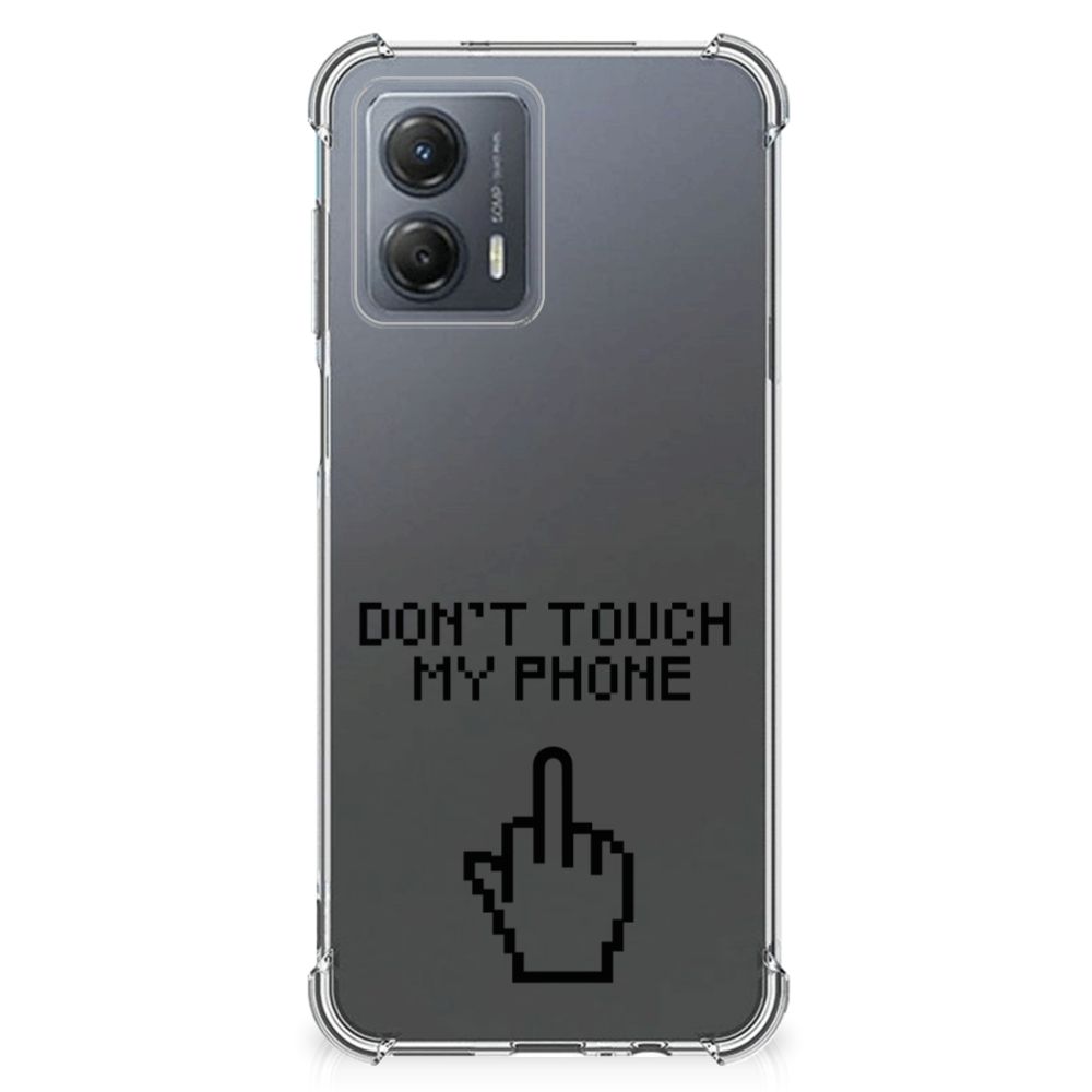 Motorola Moto G53 Anti Shock Case Finger Don't Touch My Phone