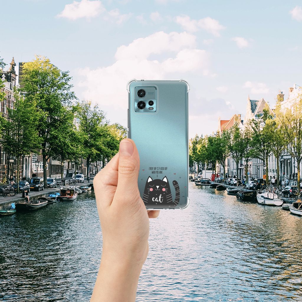 otorola Moto G72 Stevig Bumper Hoesje Cat Good Day B2C Telecom