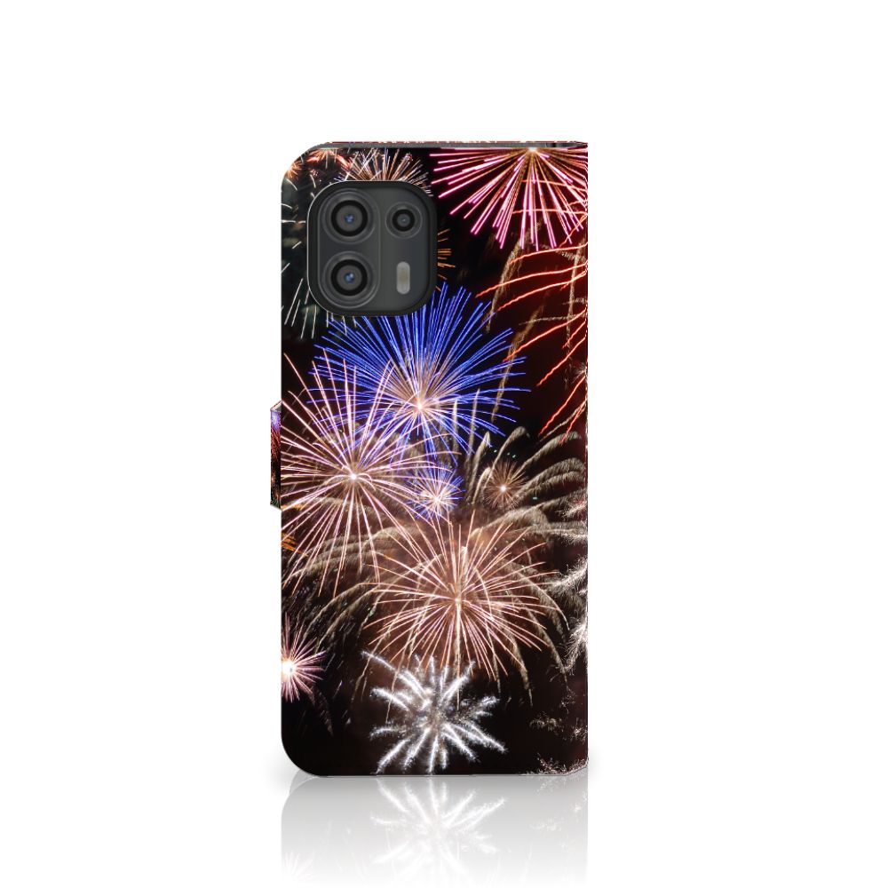 Motorola Edge 20 Lite Wallet Case met Pasjes Vuurwerk