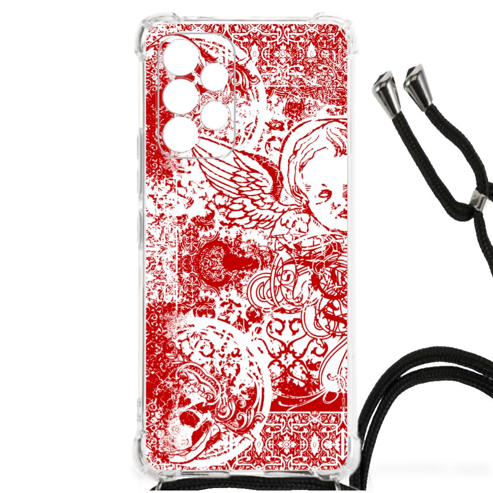 Extreme Case Samsung Galaxy A53 Angel Skull Rood