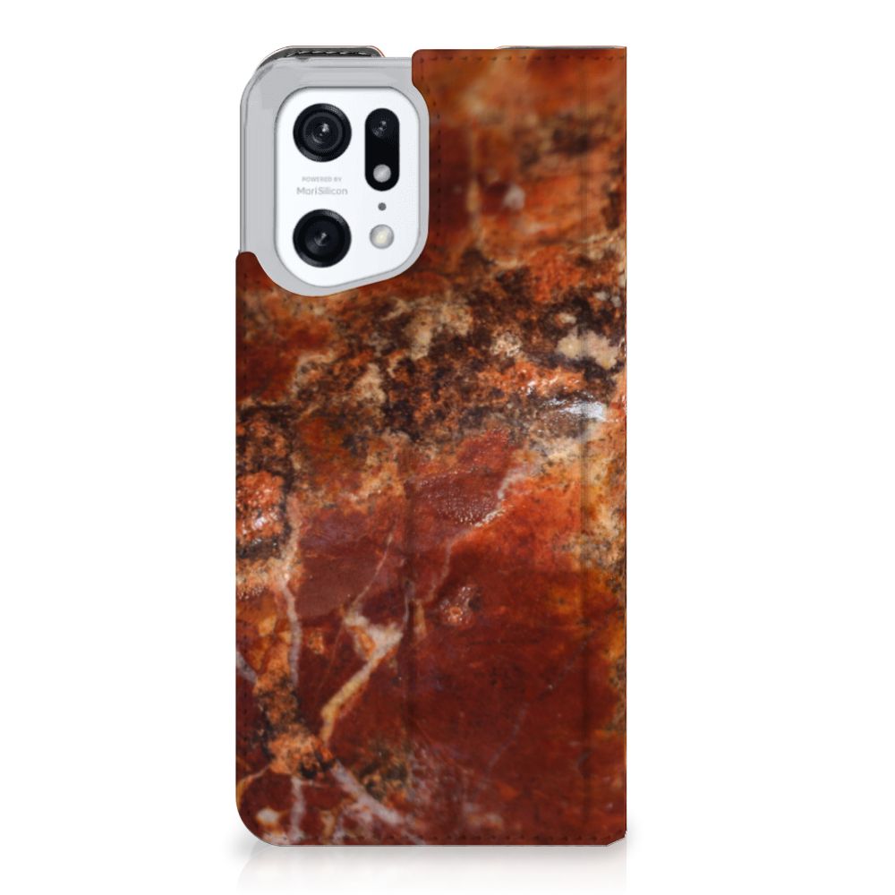 OPPO Find X5 Pro Standcase Marmer Bruin - B2C Telecom