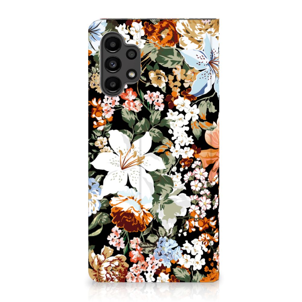 Smart Cover voor Samsung Galaxy A13 (4G) Dark Flowers - B2C Telecom
