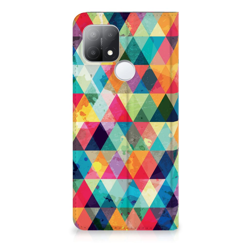 OPPO A15 Hoesje met Magneet Geruit - B2C Telecom