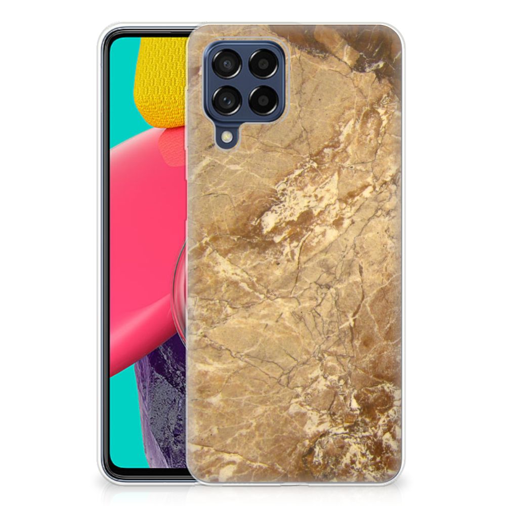 Samsung Galaxy M53 TPU Siliconen Hoesje Marmer Creme B2C Telecom