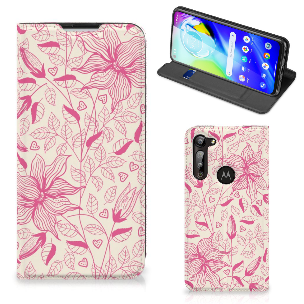 Motorola Moto G8 Power Smart Cover Pink Flowers - B2C Telecom