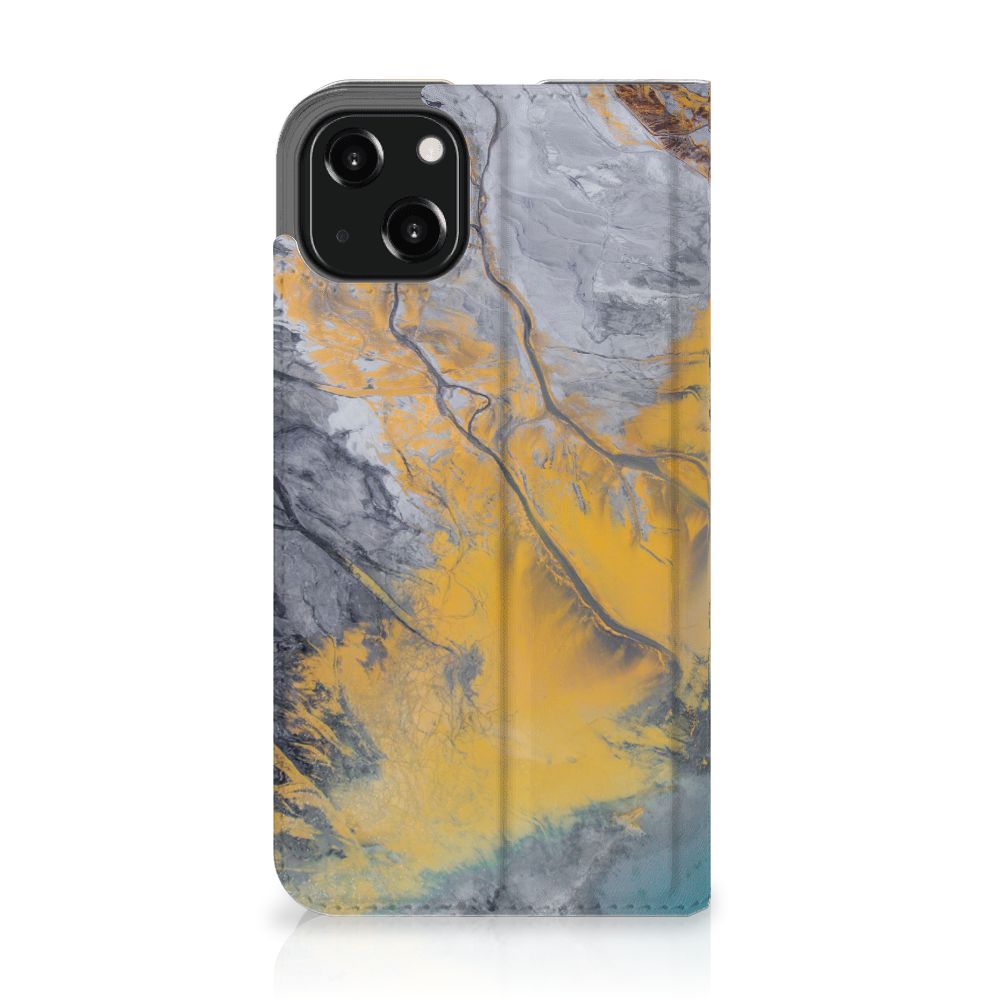 iPhone 13 Standcase Marble Blue Gold