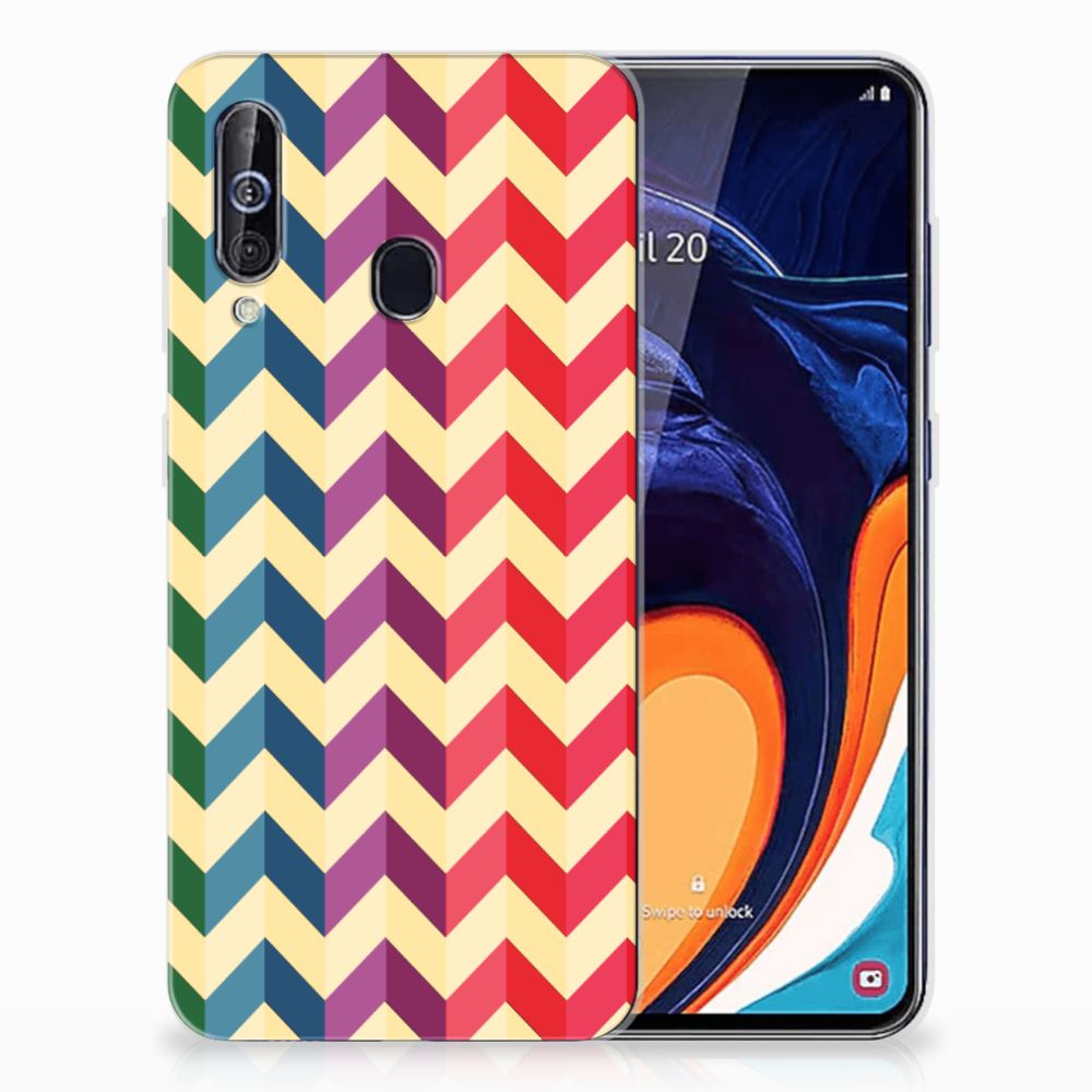 Samsung Galaxy A60 TPU bumper Zigzag Multi Color