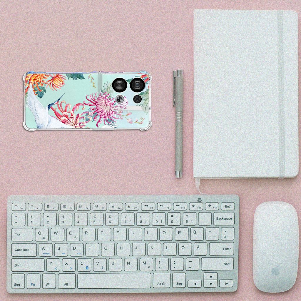 OPPO Reno8 Case Anti-shock Bird Flowers B2C Telecom