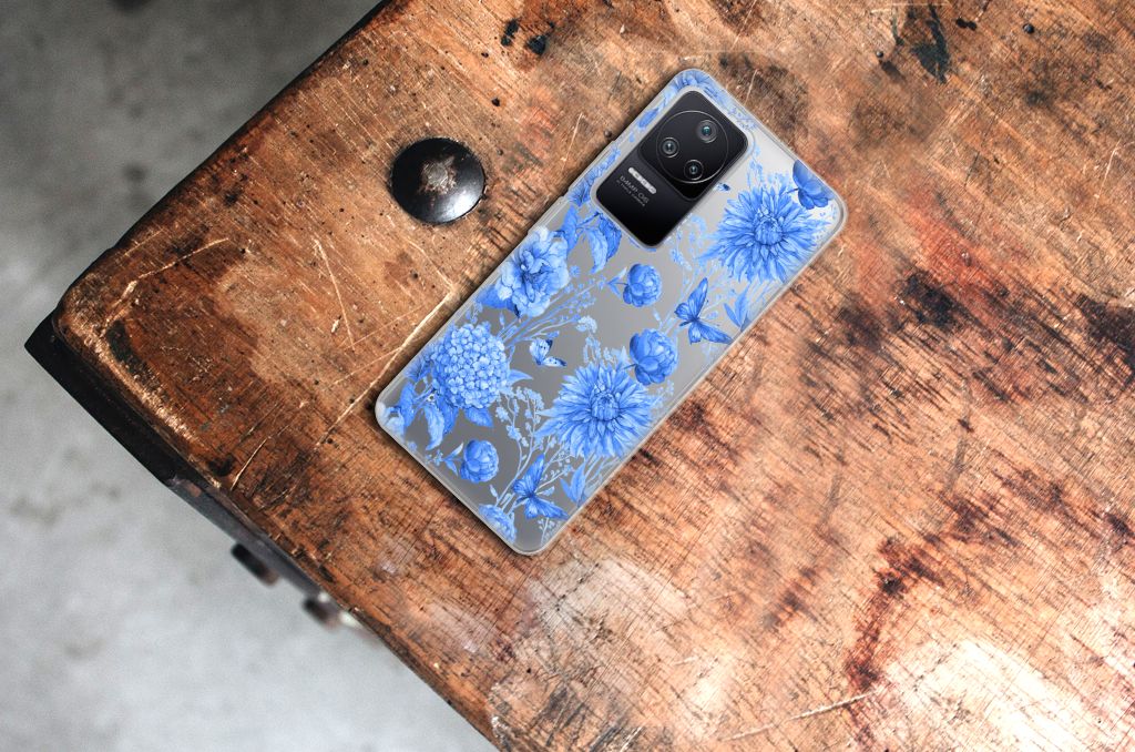 TPU Case voor Xiaomi Poco F4 Flowers Blue