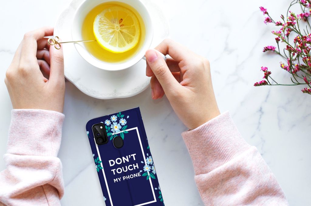 Samsung Galaxy M30s | M21 Design Case Flowers Blue DTMP - B2C Telecom