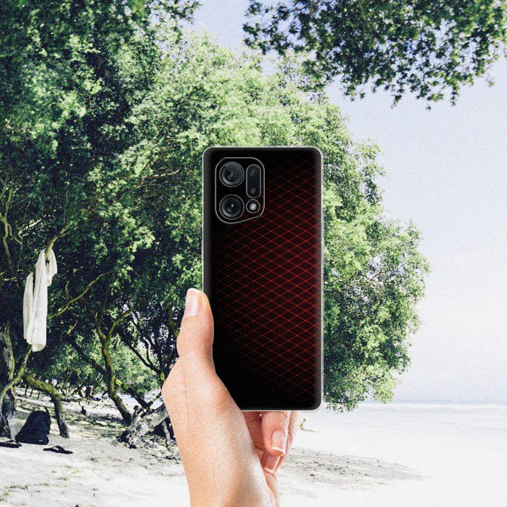 OPPO Find X5 TPU bumper Geruit Rood B2C Telecom