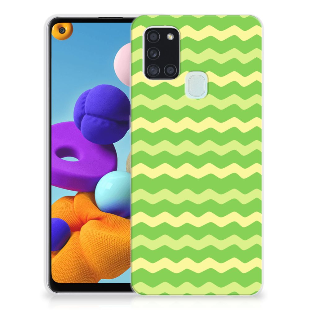 Samsung Galaxy A21s TPU bumper Waves Green