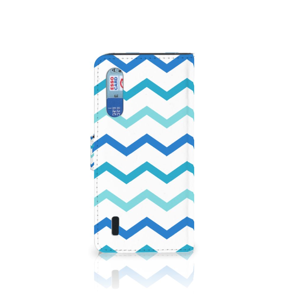 Xiaomi Mi 9 Lite Telefoon Hoesje Zigzag Blauw