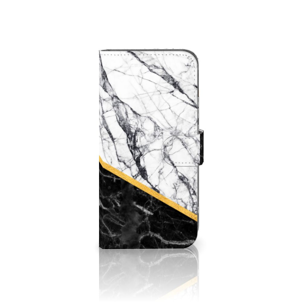 Samsung Galaxy S23 Plus Bookcase Marmer Wit Zwart - Origineel Cadeau Man