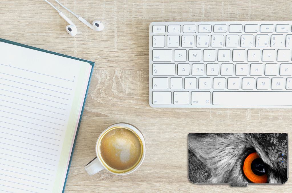 Huawei P Smart 2020 Telefoonhoesje met Pasjes Uil