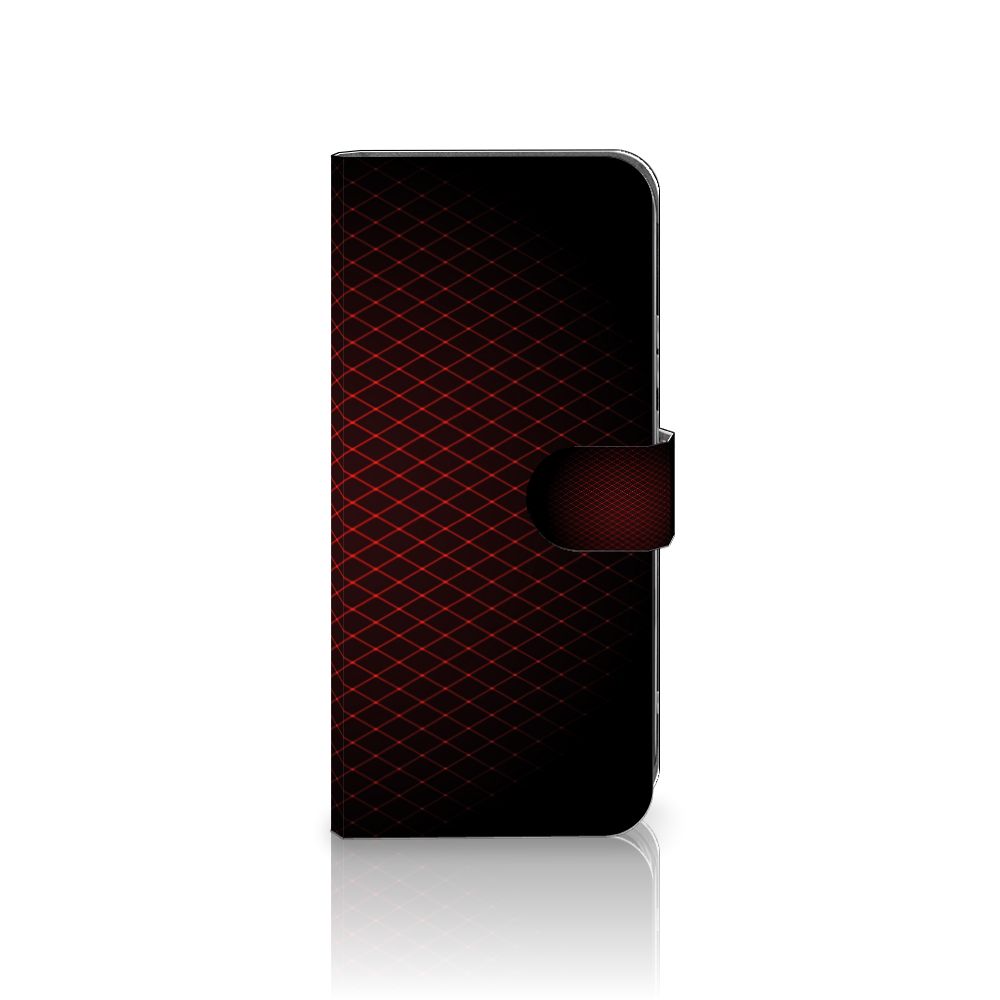 Nokia X30 Telefoon Hoesje Geruit Rood met ruimte voor 3 pasjes, minimalistisch design.