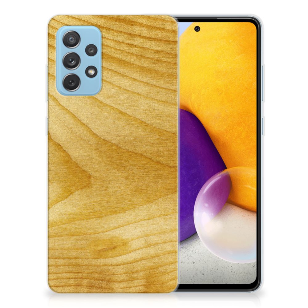 Samsung Galaxy A72 Bumper Hoesje Licht Hout