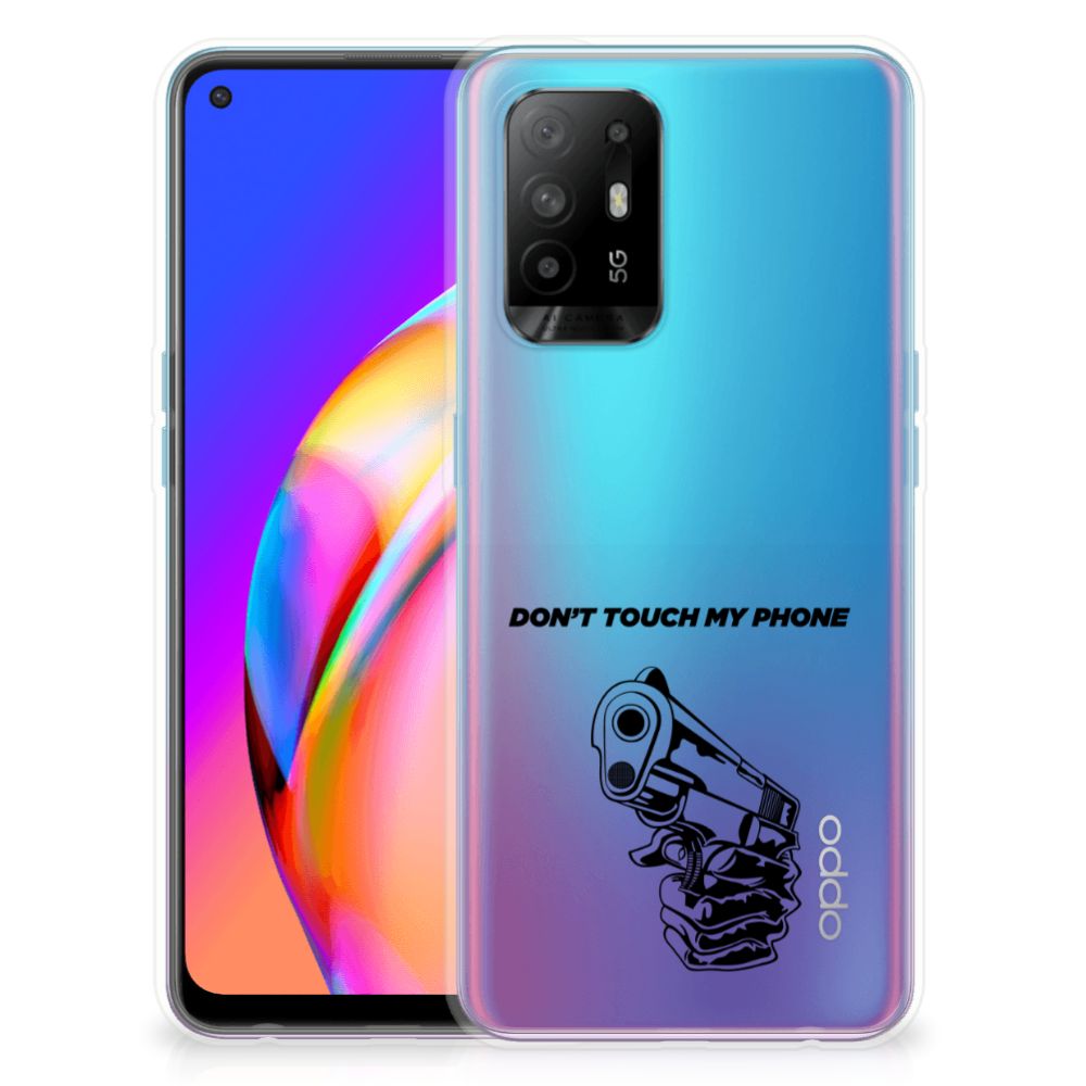 OPPO A94 5G | Reno5 Z Silicone-hoesje Gun Don't Touch My Phone B2C Telecom