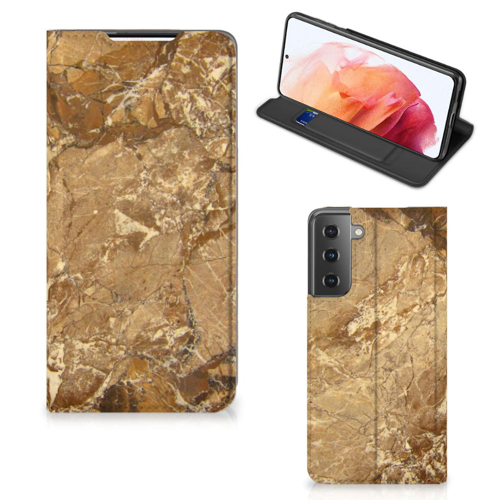 Samsung Galaxy S21 Standcase Marmer Creme