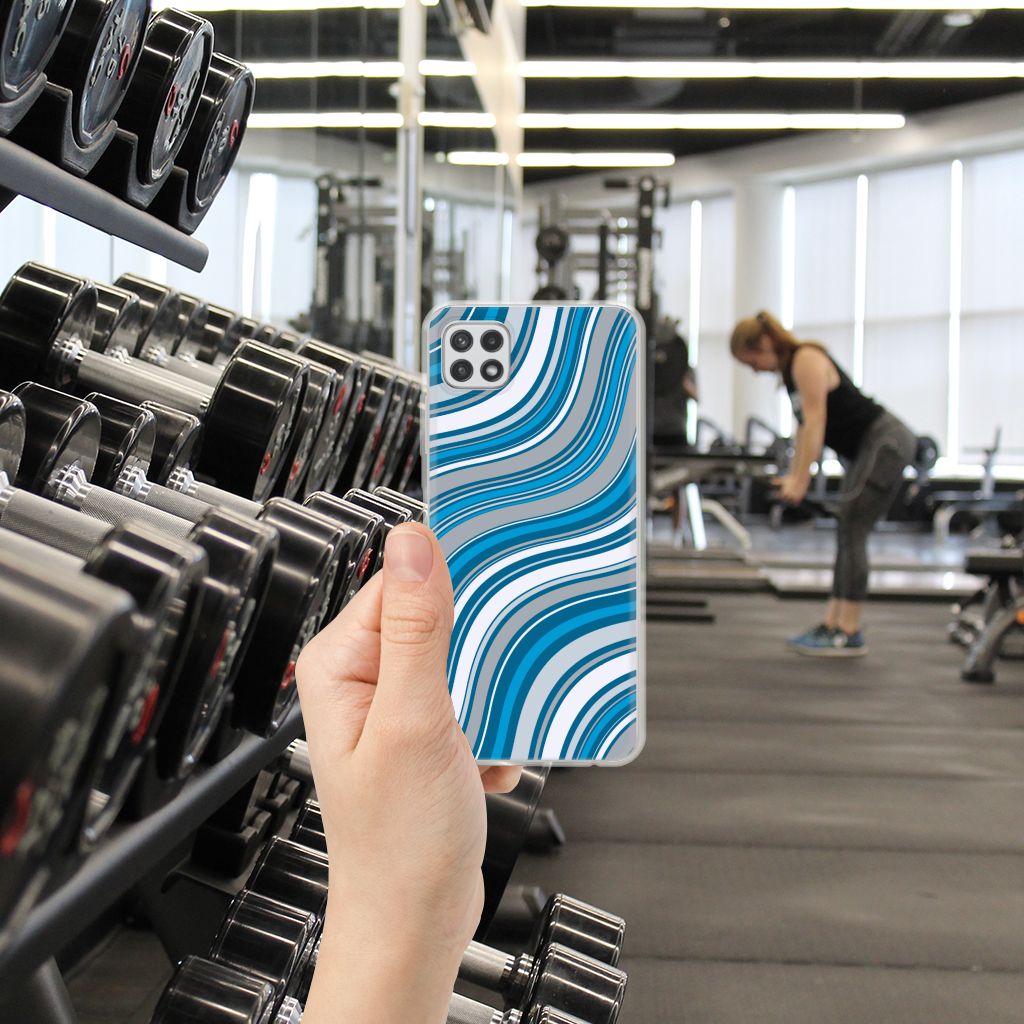 Samsung Galaxy A22 5G TPU bumper Waves Blue B2C Telecom
