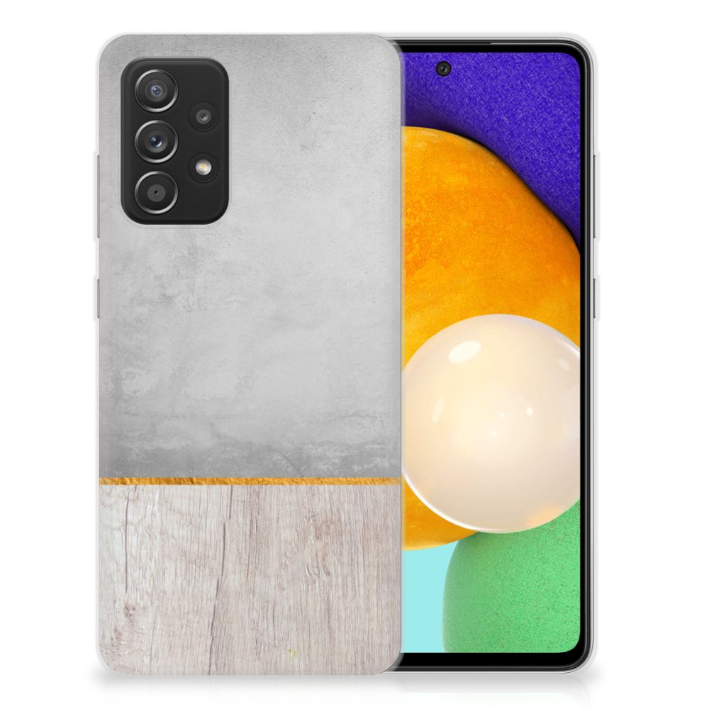 Samsung Galaxy A52 (5G/4G) Bumper Hoesje Wood Concrete