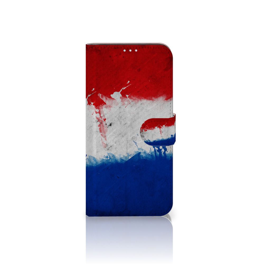 Motorola G8 Power Bookstyle Case Nederland met artistiek ontwerp van de Nederlandse vlag.