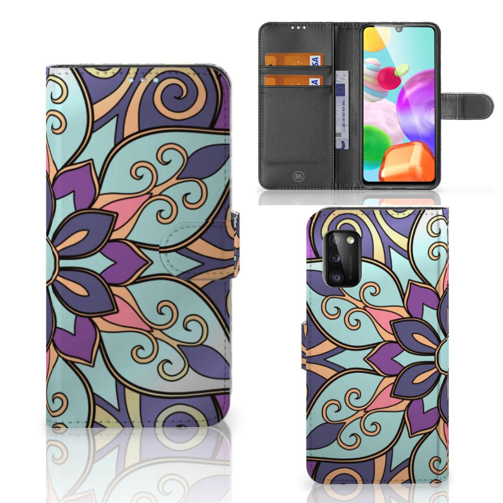 Samsung Galaxy A41 Hoesje Purple Flower