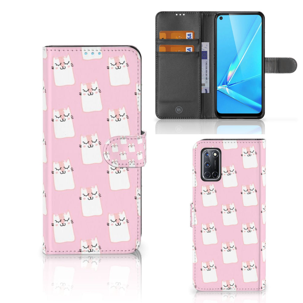 OPPO A72 | OPPO A52 Telefoonhoesje met Pasjes Sleeping Cats