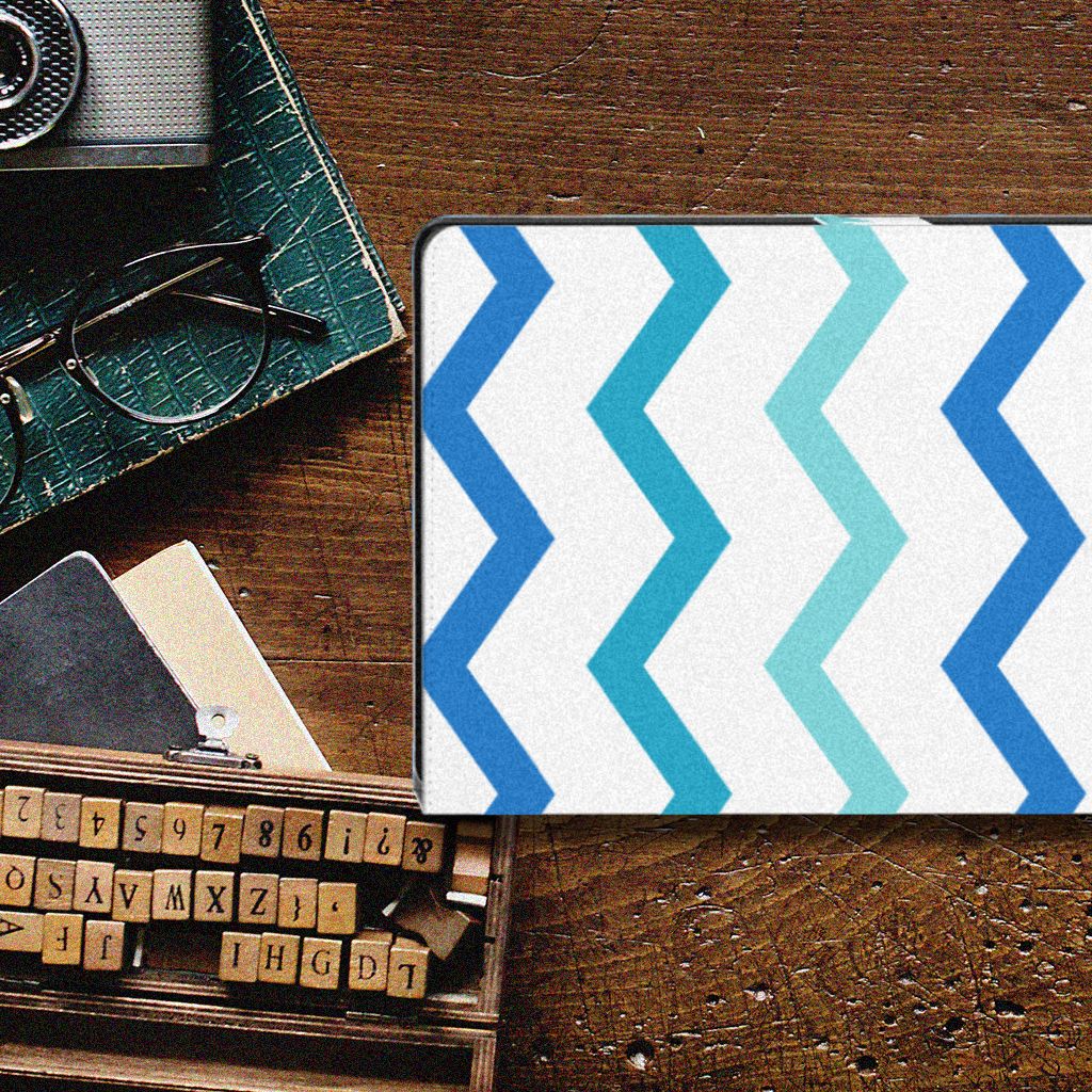 Samsung Galaxy Tab A8 2021/2022 Tablet Hoes Zigzag Blauw