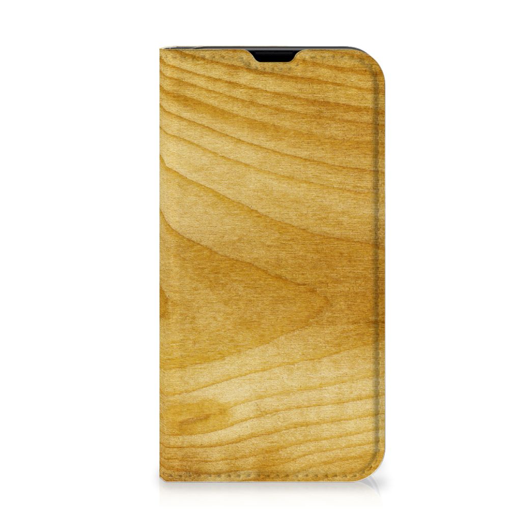 iPhone 13 Mini Book Wallet Case Licht Hout - B2C Telecom