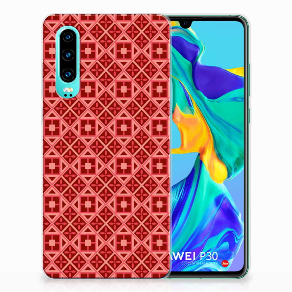 Huawei P30 TPU bumper Batik Rood