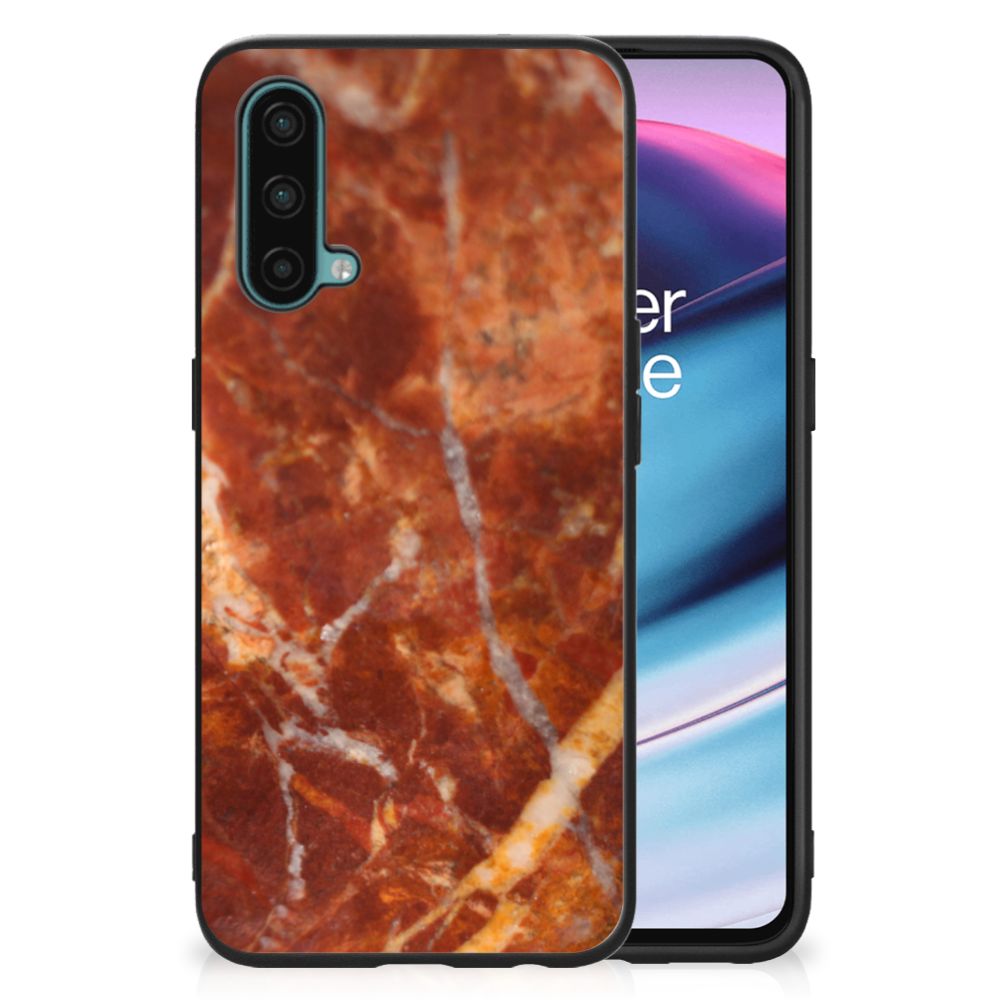 OnePlus Nord CE 5G Marmeren Print Telefoonhoesje Marmer Bruin B2C Telecom