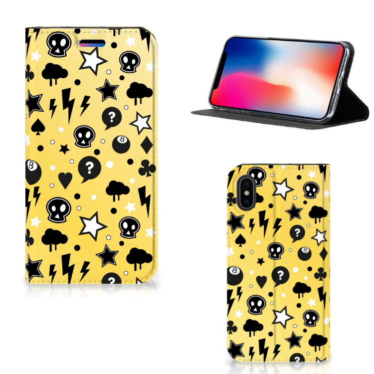 Mobiel BookCase Apple iPhone X | Xs Punk Geel