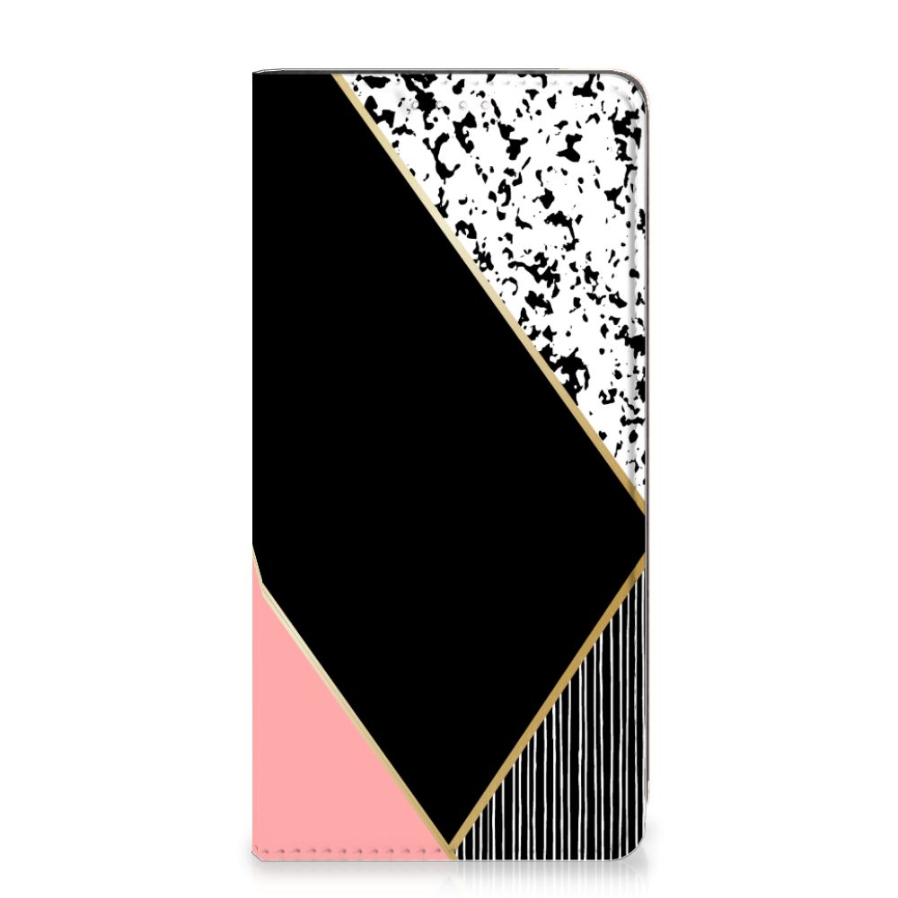 Samsung Galaxy S23 Stand Case Zwart Roze Vormen - B2C Telecom