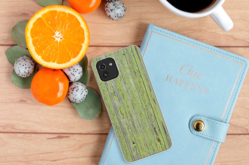 Samsung Galaxy A03 Bumper Hoesje Green Wood B2C Telecom