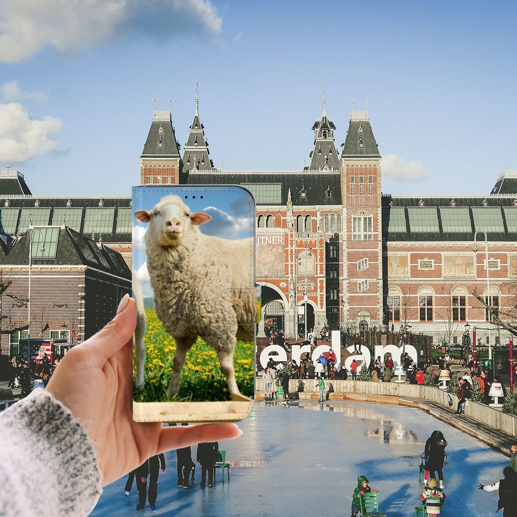 iPhone 13 Pro Max Telefoonhoesje met Pasjes Schaap en Lammetje