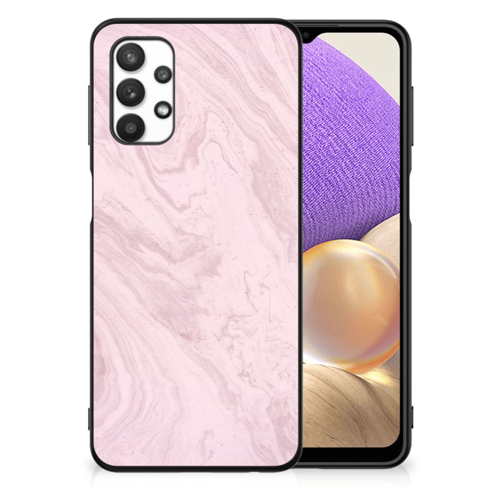 Samsung Galaxy A32 5G Marmeren Print Telefoonhoesje Marble Pink - Origineel Cadeau Vriendin