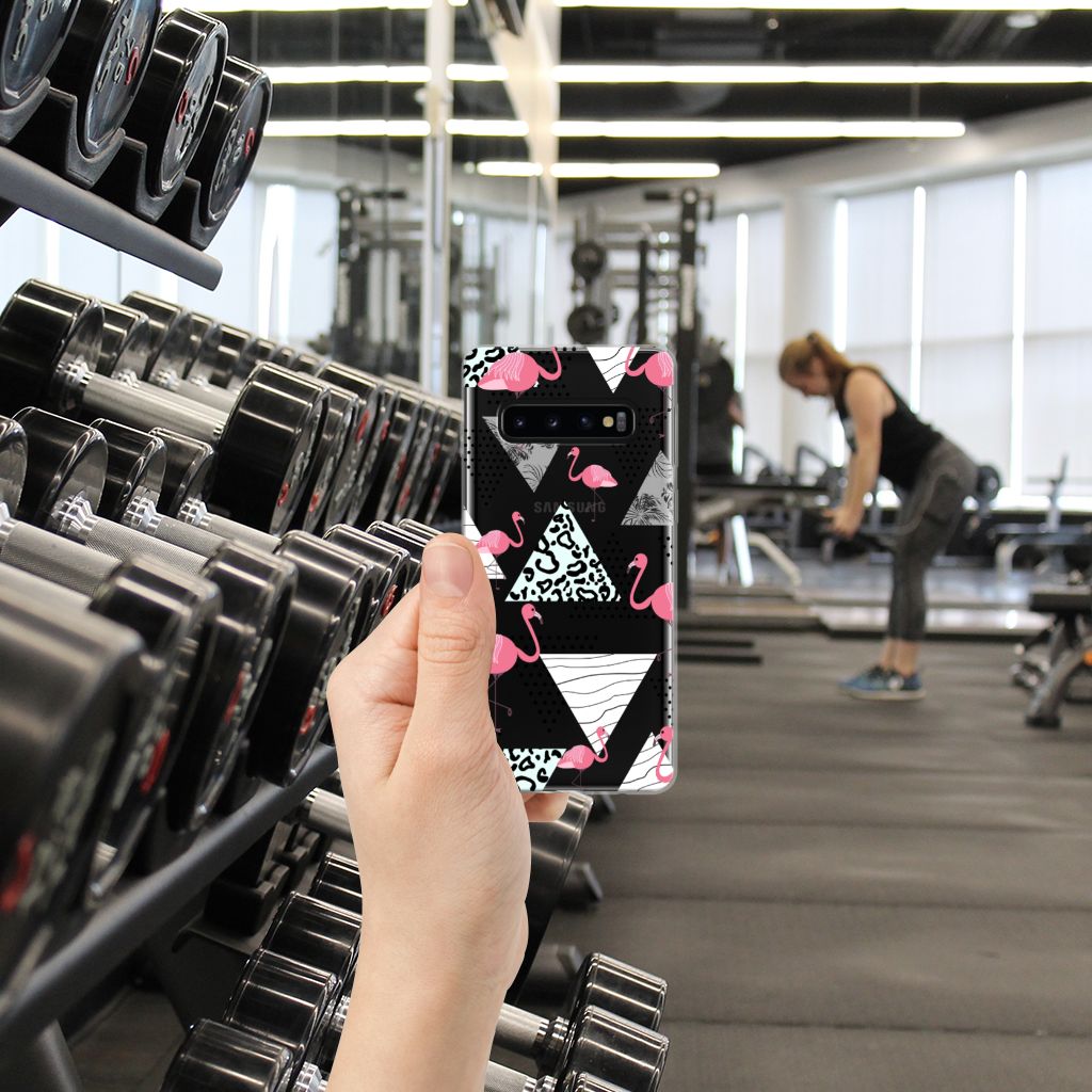 Samsung Galaxy S10 TPU Hoesje Flamingo Triangle