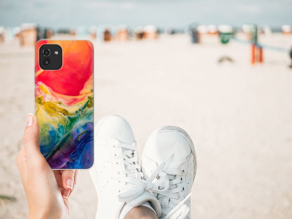 Hoesje maken Samsung Galaxy A03 Watercolor Dark B2C Telecom