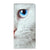 Samsung Galaxy A14 5G Hoesje maken Witte Kat met close-up van een witte kat met blauwe ogen op de cover.
