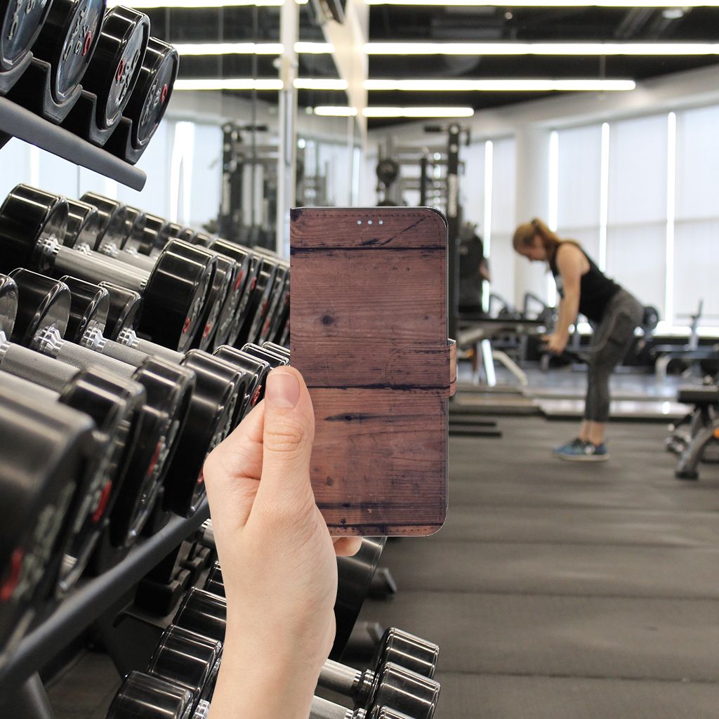 Samsung Galaxy A21s Book Style Case Old Wood