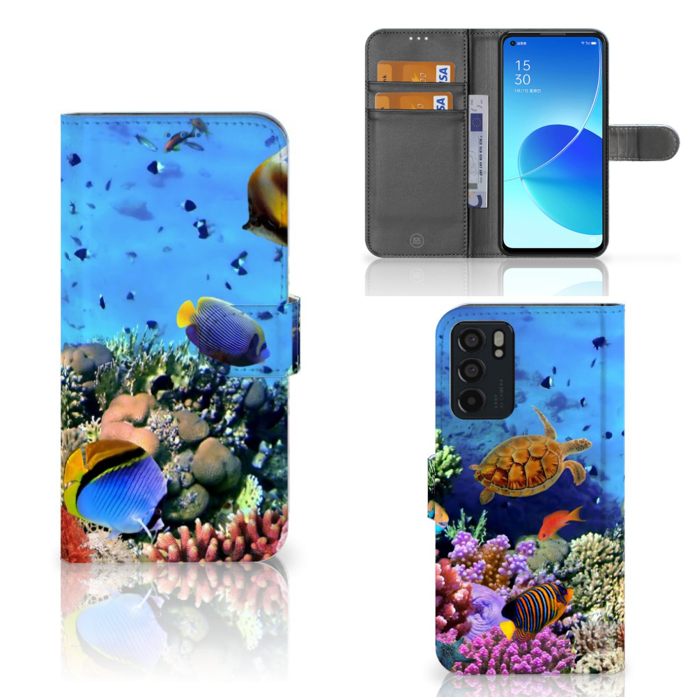 OPPO Reno6 5G Telefoonhoesje met Pasjes Vissen