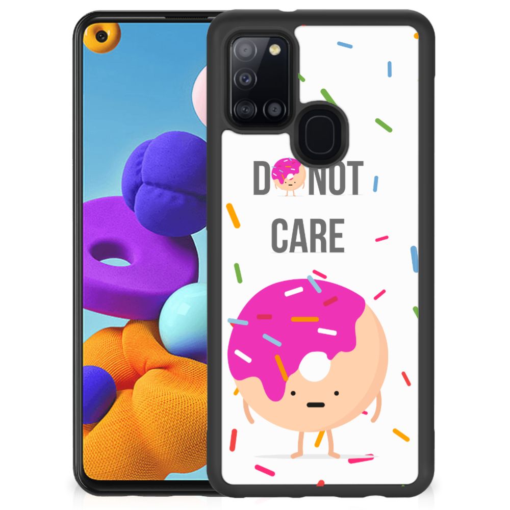 Samsung Galaxy A21s Silicone Case Donut Roze